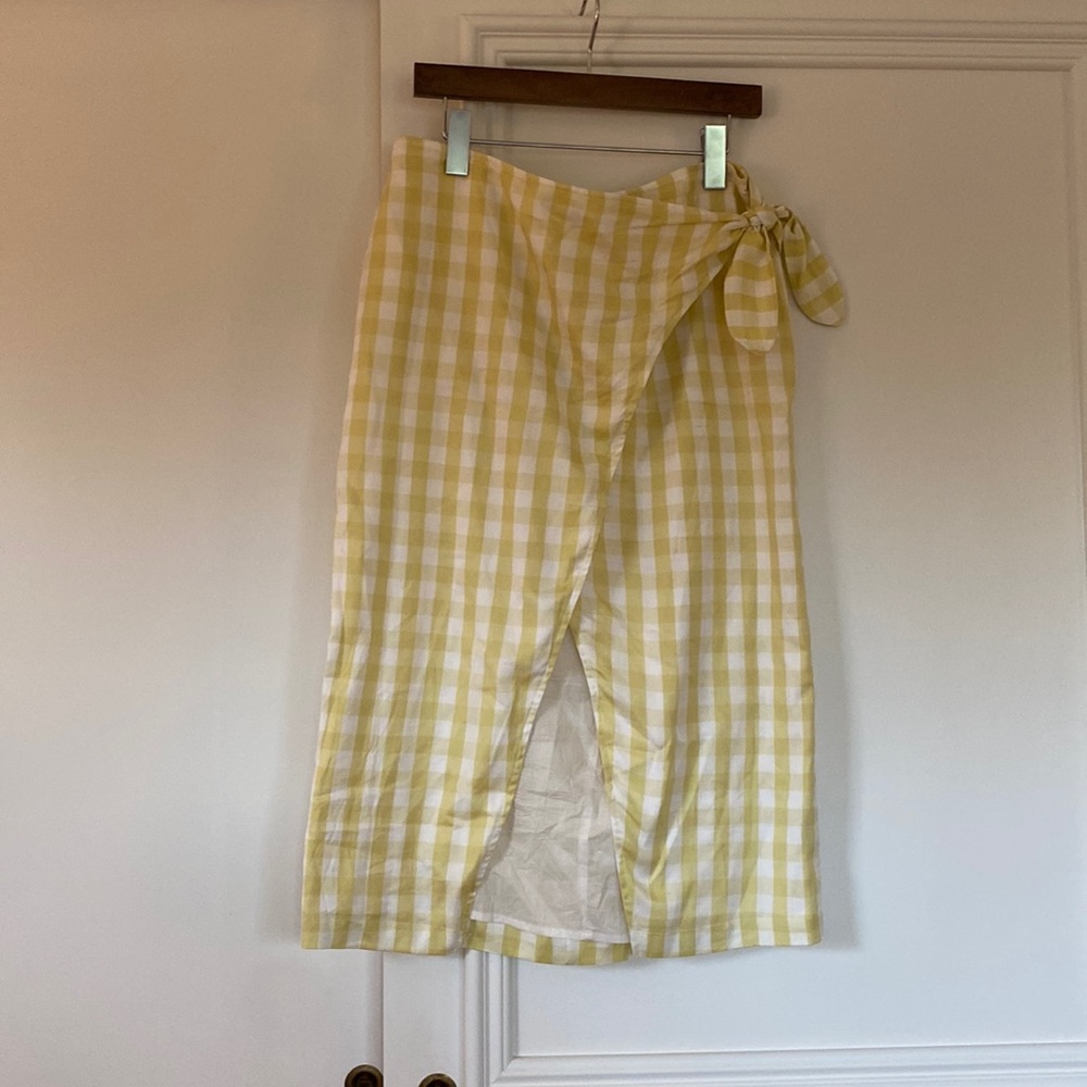 Gingham Madewell wrap pencil skirt